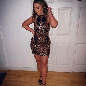 Windsor Black & Rose Gold Dress